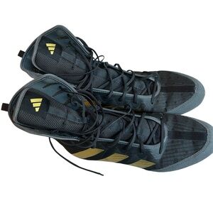 Adidas Gray and Gold High-Top Boxing Shoes size 8